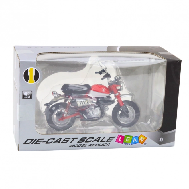 Motocicletă clasică retro din metal roșie 1:12