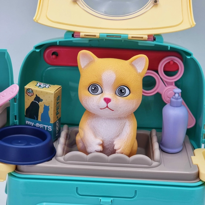 Woopie set îngrijire pisică 2 în 1 cu rucsac pentru transport