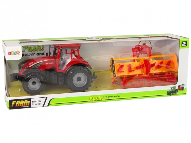 Tractor cu cultivator cu motor roșu prin frecare