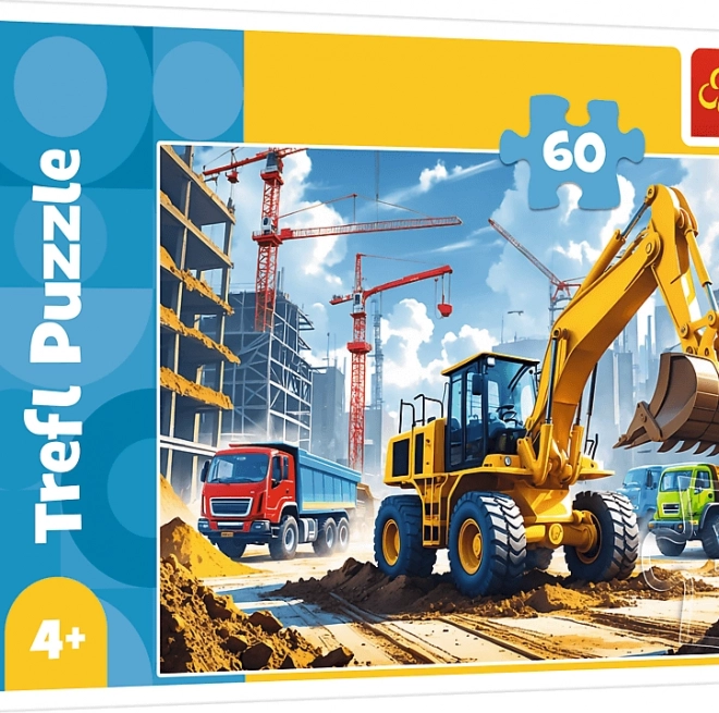 Puzzle Tractor cu încărcător excavator 60 piese