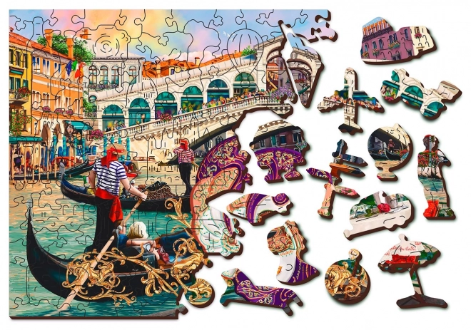 puzzle din lemn carnavalul de la veneția 2 în 1, 300 piese eco