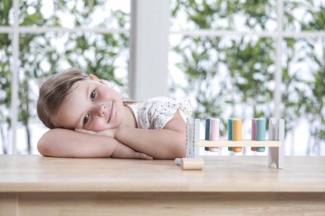 VIGA PolarB Bancă din lemn cu ciocan - Jucărie Montessori
