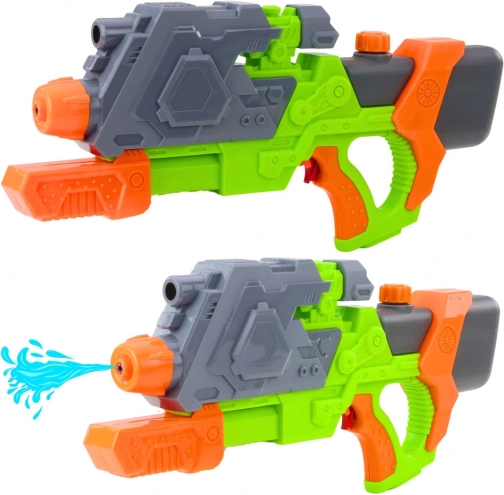 Pistolă cu apă cu pompare mecanică 50 cm – verde‑portocaliu