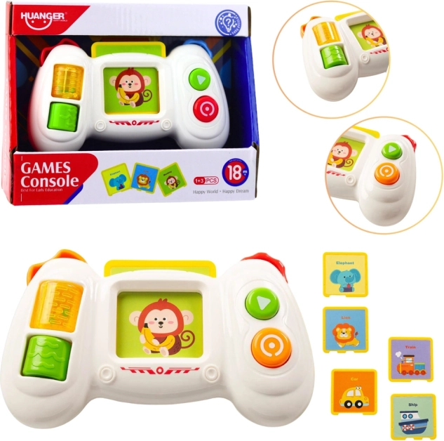 Consolă interactivă pentru copii cu carduri, lumini și sunete