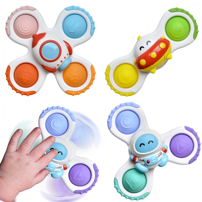 Spinner jucărie senzorială WOOPIE rachetă extratereștru UFO set 3 bucăți