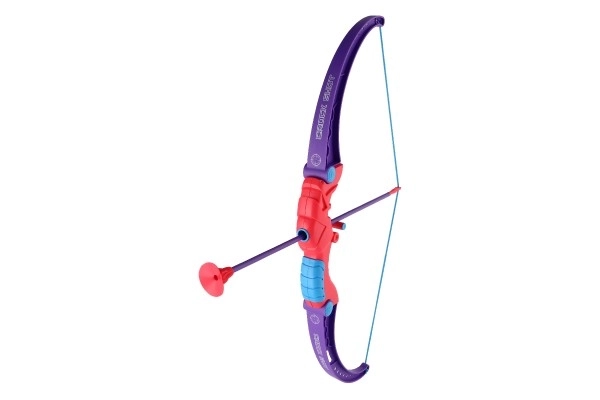 Set arc cu săgeți cu ventuze și țintă roz-violet
