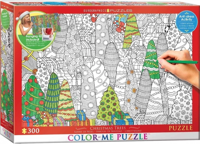 Puzzle coloram pomi de Crăciun 300 de piese cu set de agățare