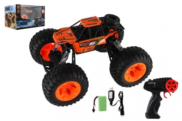 Mașină RC Off-Road off-road 2,4GHz plastic 32cm pachet reîncărcabil + baterii în cutie 38x23x26cm – Portocaliu