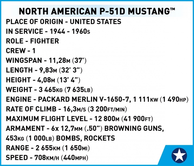 Avion de construcție P-51D Mustang