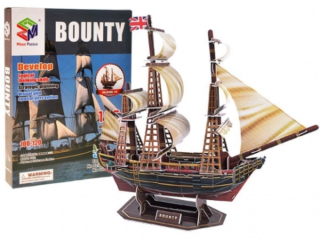 Puzzle 3D navă Bounty cu 125 de piese