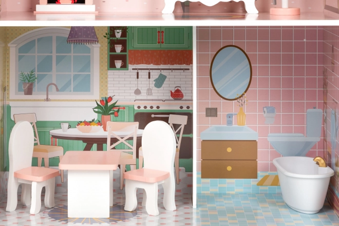 Casă de păpuși Barbie cu mobilier Ecotoys