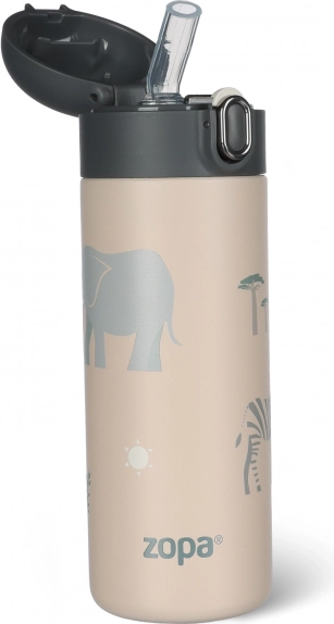 Termos pentru lichide cu pai 400 ml, Safari