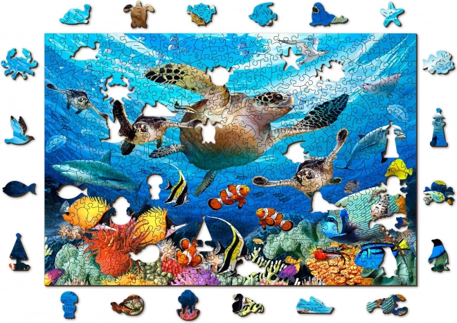 Puzzle din lemn viața în ocean