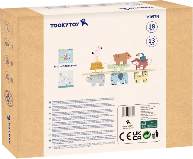 Cuburi din lemn animăluțe Montessori 9 buc de la Tooky Toy