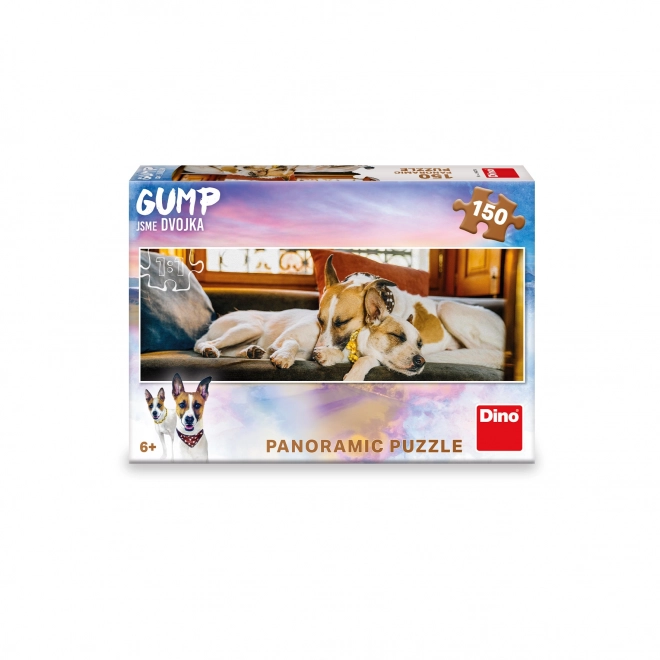 Puzzle panoramic Gump pe canapea 150 piese