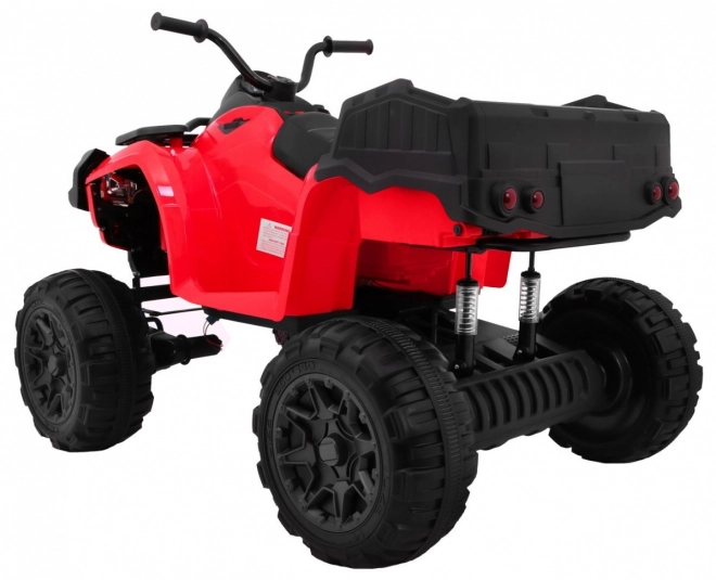 ATV Quad XL la baterie pentru copii Roșu + tracțiune 4x4 + suport bagaje + start lent + EVA + LED audio