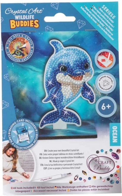 Pictură cu diamante CRYSTAL ART: Ocean - Delfin