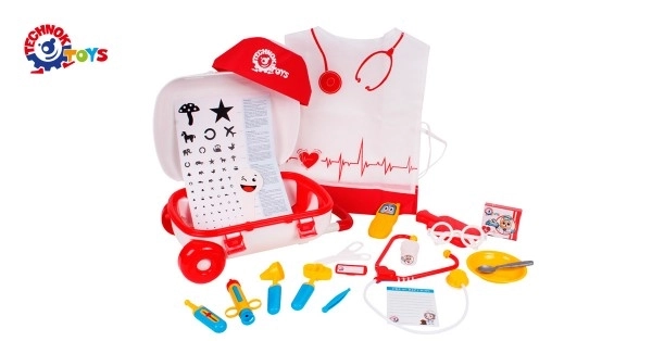 Set doctor plastic 21 piese în valiză plastic pe roți