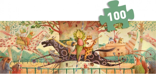 Puzzle panoramic DJECO Wonderful Ride 100 piese