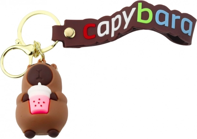 Breloc capybara cu cană