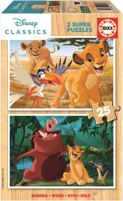 Educa puzzle din lemn Regele Leu 2x25 piese