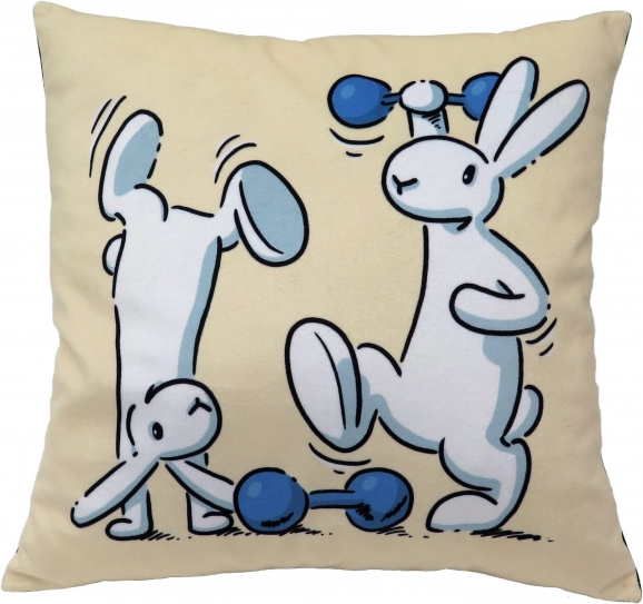 Pernă pentru copii BOB A BOBEK 30 × 30 cm – motiv gantere