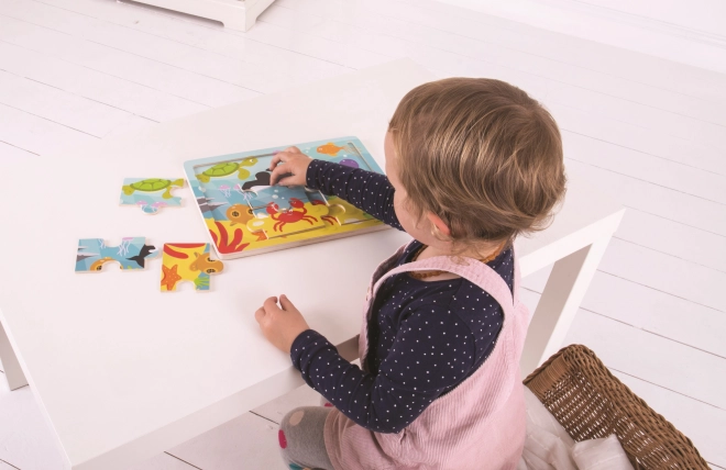 Puzzle din lemn lumea subacvatică Bigjigs Toys