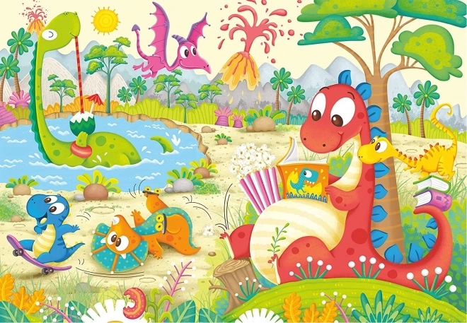 Puzzle dinozauri preferați 2x12 piese