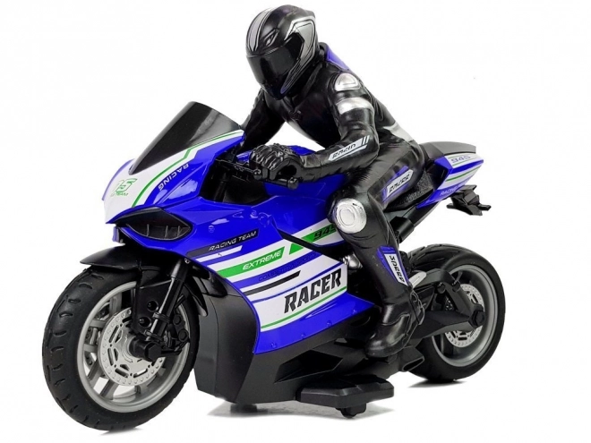 Motocicleta sport telecomandată albastră