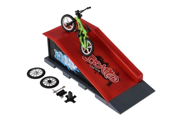 Skatepark cu rampă pentru biciclete deget din plastic