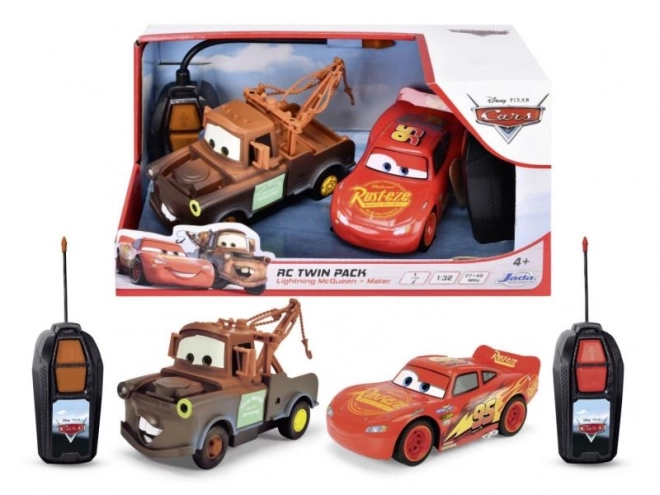 Mașini RC Fulger McQueen și Bucșă Twin Pack 14 cm