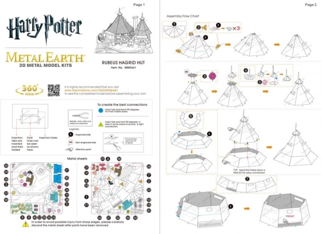 Puzzle 3D Metal Earth Harry Potter: Căsuța lui Hagrid