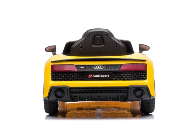 Mașină pe baterii audi r8 lift alb – galbenă