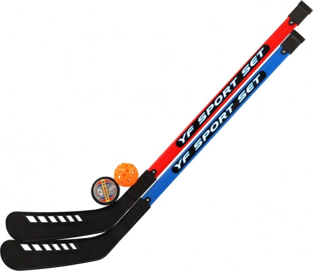Set de crose pentru hochei pe teren cu minge de floorball și puc
