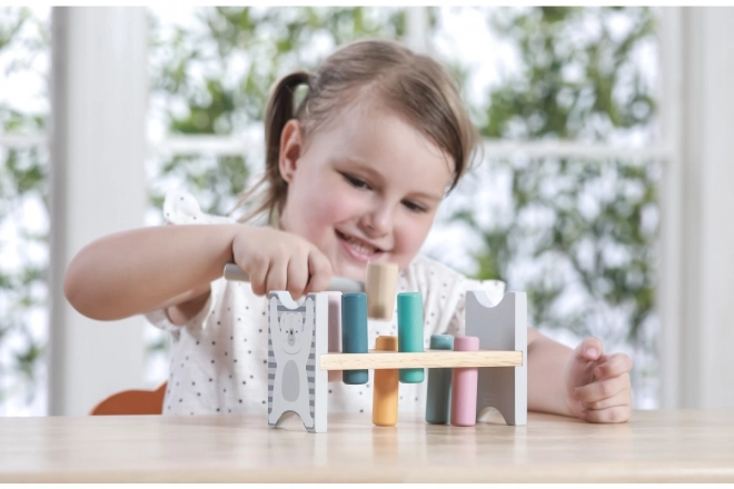 VIGA PolarB Bancă din lemn cu ciocan - Jucărie Montessori