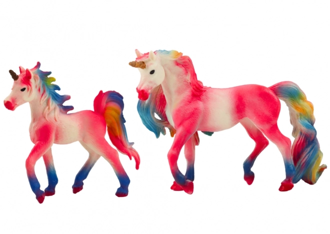 set figurine unicorn roz și colorat