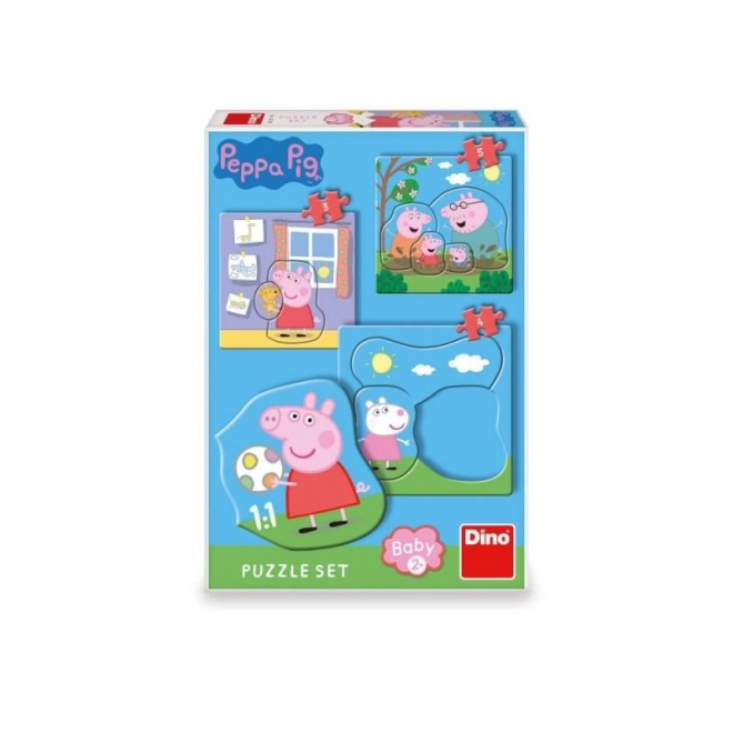 Puzzle DINO Baby Peppa Pig și Familia 3 în 1