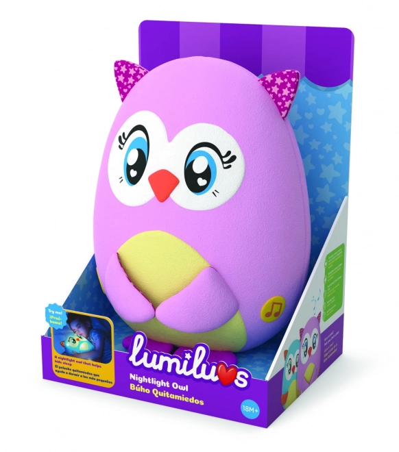 Lumiluvs bufniță de pluș cu lumină de noapte