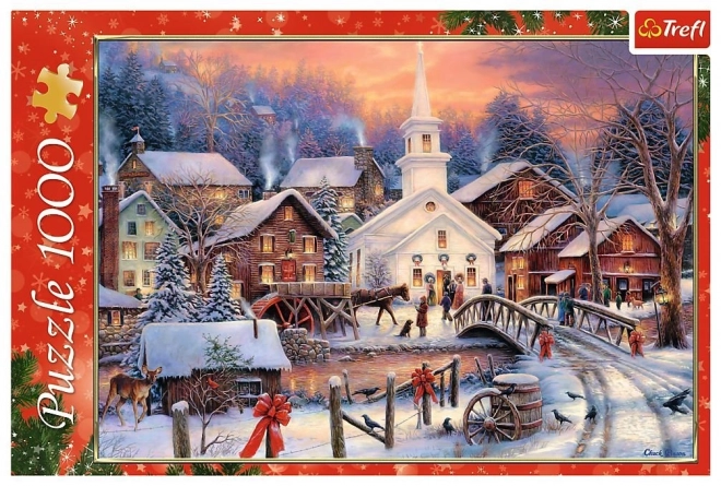 Puzzle 1000 de piese Crăciun alb