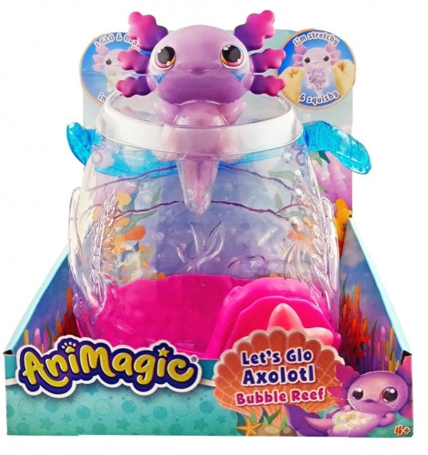 Axolotl luminos în acvariu