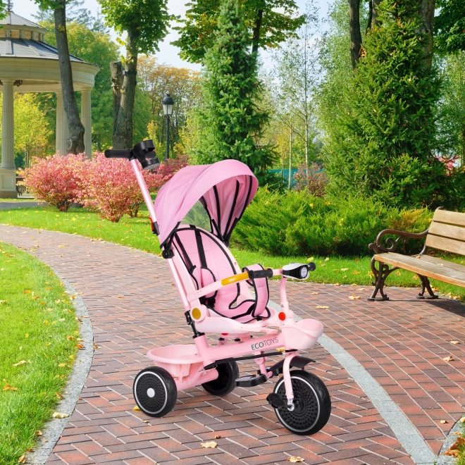 Tricicletă 2-in-1 cu scaun rotativ și copertină pliabilă ECOTOYS