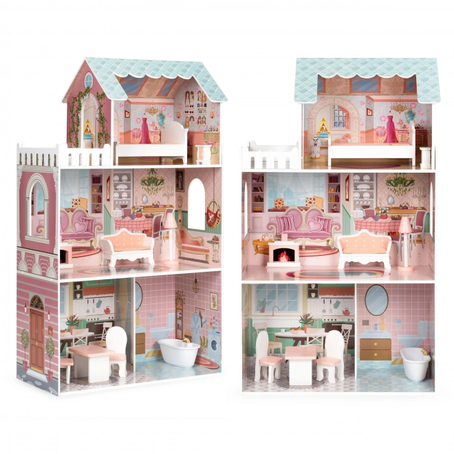 Casă de păpuși Barbie cu mobilier Ecotoys