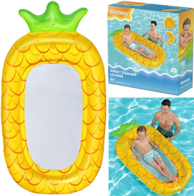 Bestway hamac plutitor gonflabil pentru copii Ananas cu fund din plasă