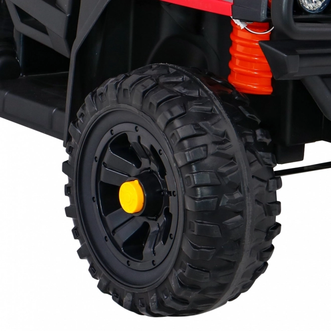 Pick-up agricol pentru copii roșu + telecomandă + remorcă bagaje + lopată + EVA + MP3 LED