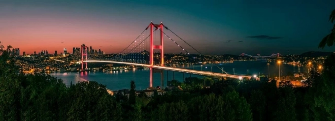 Puzzle panoramic Noaptea Istanbul 1000 piese