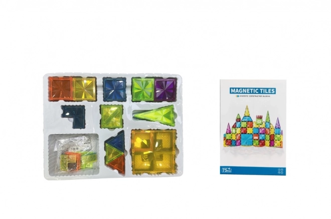 Set constructie magnetic pentru copii - 75 de piese