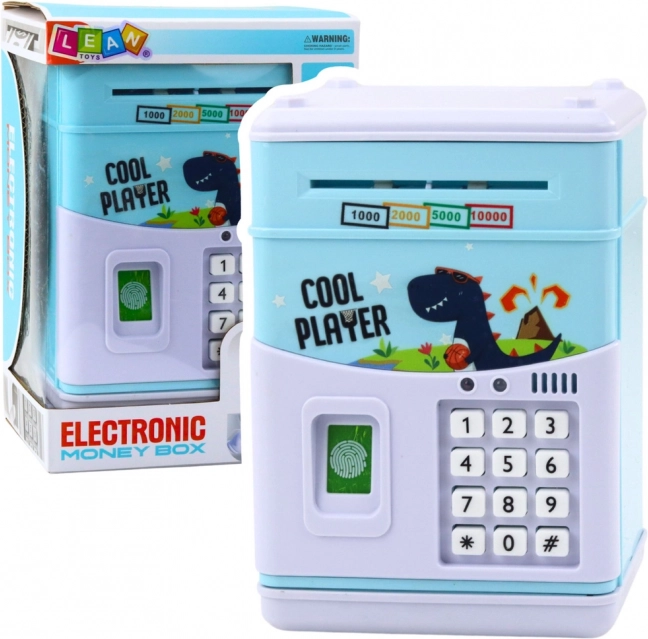 Seif electronic pentru copii albastru cu dinozaur