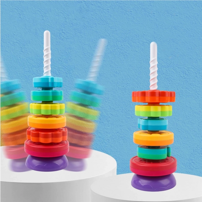 Turnul educativ spiral cu animăluțe WOOPIE pentru copii