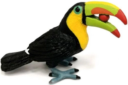 Figurină tucan uriaș cu fructe