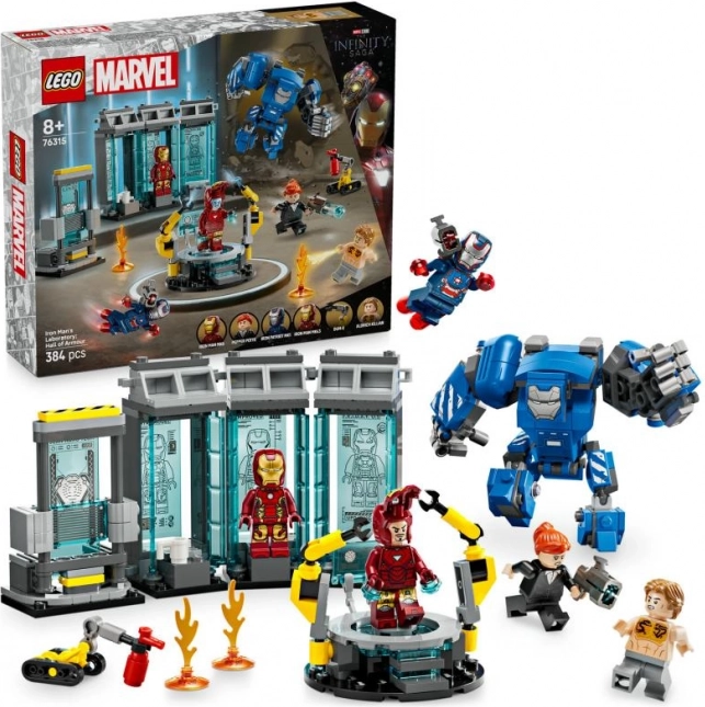 lego marvel laboratorul lui iron man: arsenalul 76315